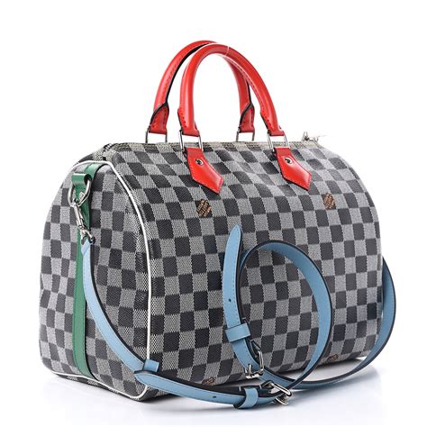 louis vuitton damier speedy bandouliere 30 black white